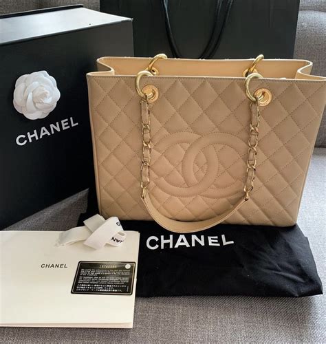 chanel white gst|Chanel gst beige.